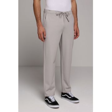 Pantaloni uni relaxed fit - Gri deschis
