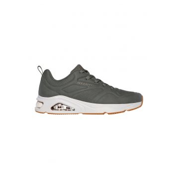 Pantofi sport din piele ecologica si logo Tress Air Uno - Verde masliniu
