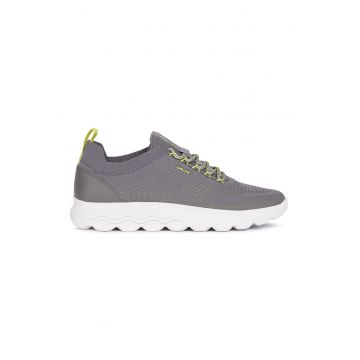 Pantofi sport din plasa tricotata cu logo - Gri inchis
