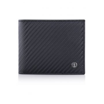 Portofel din piele naturala cu protectie anti scanare carduri RFID Treviso - negru carbon fiber