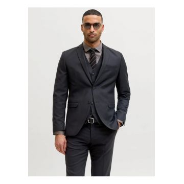 Sacou barbati - din amestec de lana - Super Slim - JPRSOLARIS Premium - Negru -
