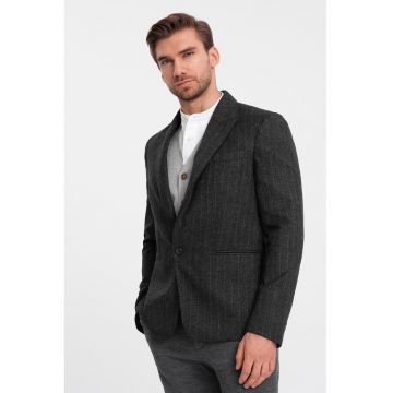 Sacou cu model in dungi - Gri antracit