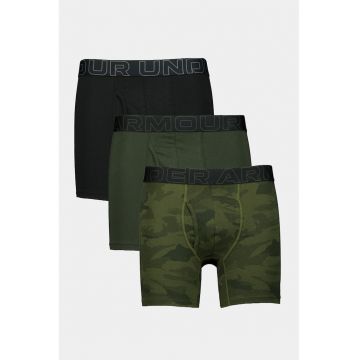 Set de boxeri pentru fitness Performance - 3 perechi - Negru/Verde inchis
