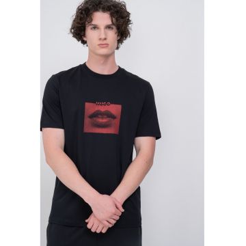 Tricou cu imprimeu grafic - Negru