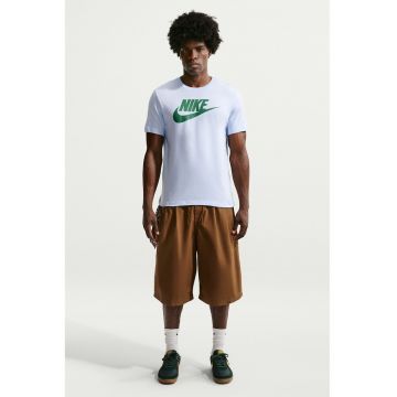 Tricou cu imprimeu logo Icon Futura - Albastru pastel/Verde englez