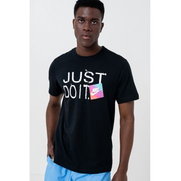 Tricou cu imprimeu text - Alb/Negru