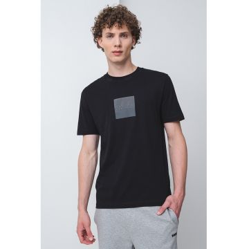 Tricou cu logo Dusplit - Negru/Gri inchis