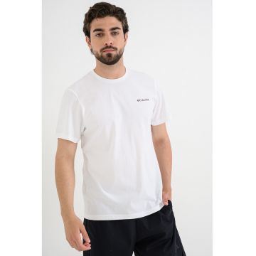Tricou de bumbac organic cu imprimeu logo CSC™ Outdoor - Alb