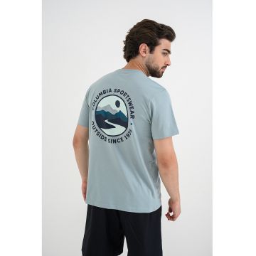 Tricou de bumbac organic cu imprimeu logo CSC™ Outdoor - Albastru pastel