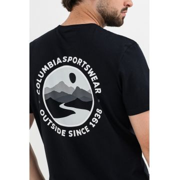 Tricou de bumbac organic cu imprimeu logo CSC™ Outdoor - Negru