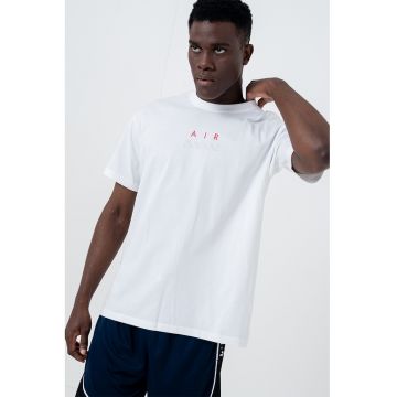 Tricou din bumbac cu imprimeu logo - Rosu/Alb optic