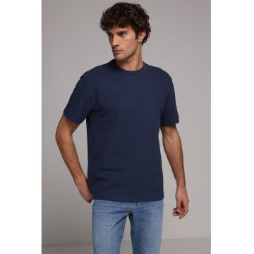 Tricou lejer din bumbac - Albastru inchis