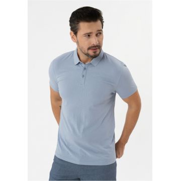 Tricou polo barbati din bumbac - Regular Fit -  O-Lambo - albastru - Albastru