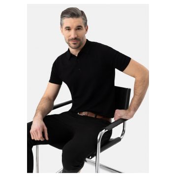 Tricou polo barbati - tricotat - cu mansete -  O-Moro - negru - Negru