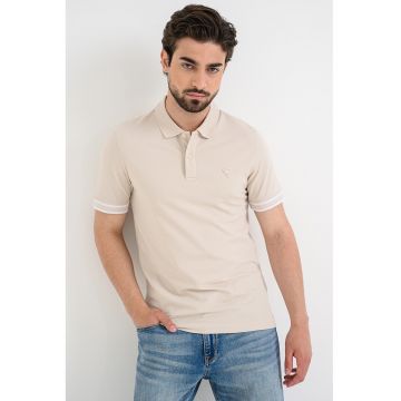 Tricou polo din amestec de bumbac - Bej