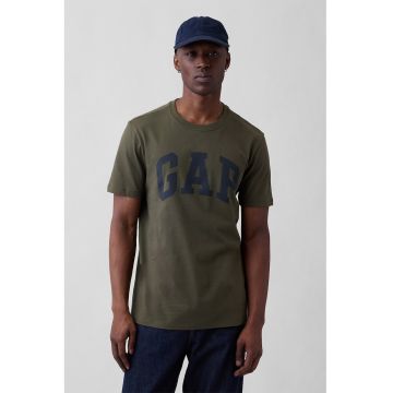 Tricou regular-fit cu logo - Verde padure/Bleumarin
