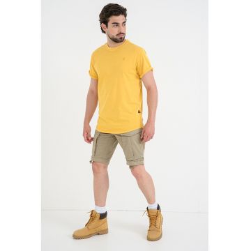 Tricou relaxed fit din bumbac organic cu terminatie rotunjita Lash - Galben