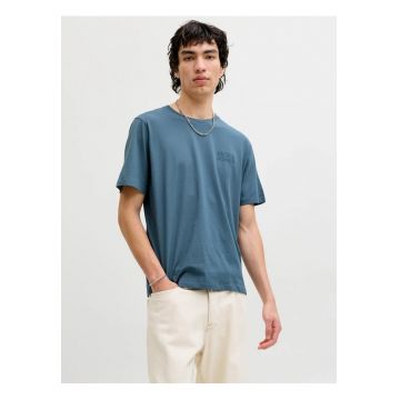 Tricou simplu - barbati - din 100% bumbac - Regular Fit - JJECORP - Albastru inchis - Albastru inchis