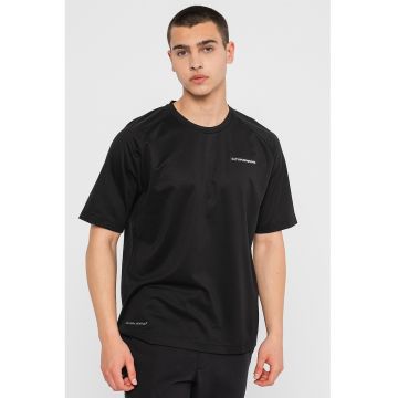 Tricou supradimensionat cu maneci raglan - Negru