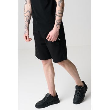 Bermude sport cu logo lateral - Negru