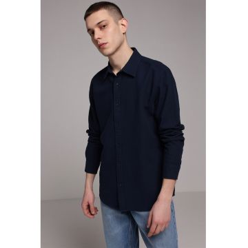 Camasa regular fit cu mansete cu nasturi - Albastru ultramarin