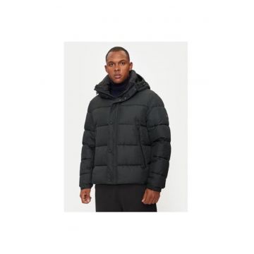 Geaca barbati -  304244186 - Poliester reciclat/Poliester - Negru - Negru