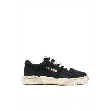 Maison  lace-up fastening vintage effect sneakers black - Negru