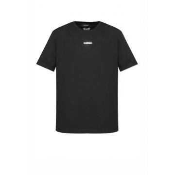Men T-Shirt logo-plaque Black