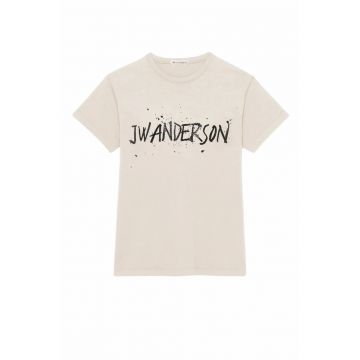 Mens circular t-shirt in ecru - White