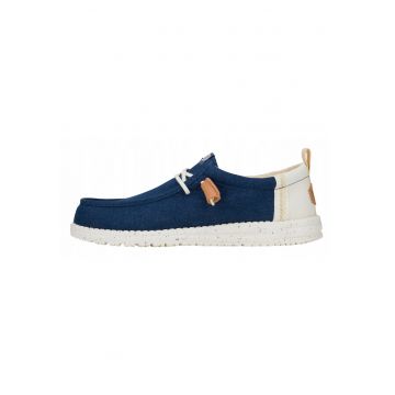Mocasini Barbati Spuma EVA - Wally Summer Linen - Albastru - Albastru