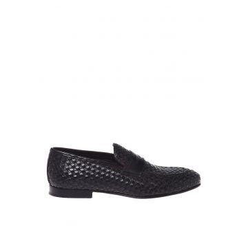 Mocasini uni din piele - Maro