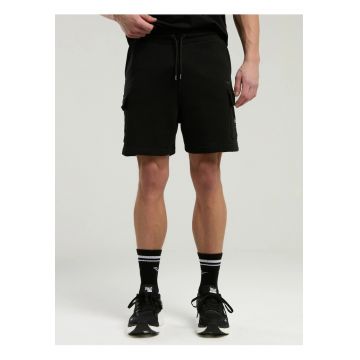 Pantaloni scurti cargo cu snur - Negru
