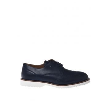 Pantofi Brogue de piele - Bleumarin