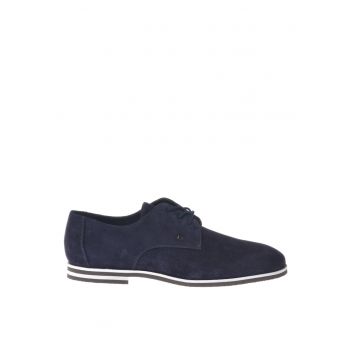 Pantofi de piele intoarsa cu perforatii - Albastru inchis
