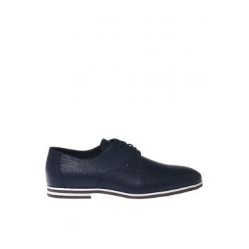 Pantofi Derby de piele - Albastru inchis