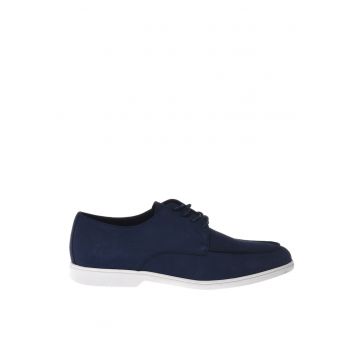 Pantofi Derby de piele nabuc - Bleumarin