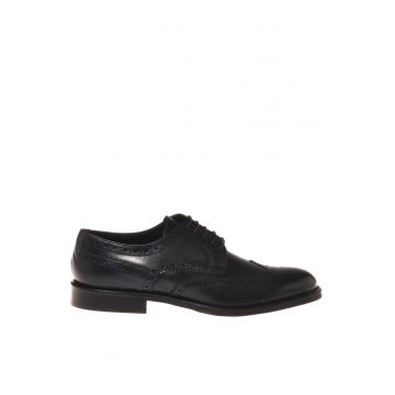 Pantofi Oxford din piele cu perforatii - Albastru ultramarin
