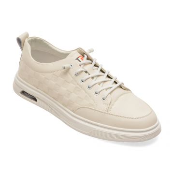 Pantofi sport BITE THE BULLET albi, 70612, din piele naturala