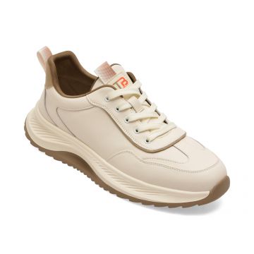 Pantofi sport BITE THE BULLET albi, W7803, din piele naturala