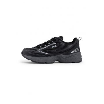 - Pantofi sport de piele ecologica cu insertii din material textil Actix - Negru/Alb murdar