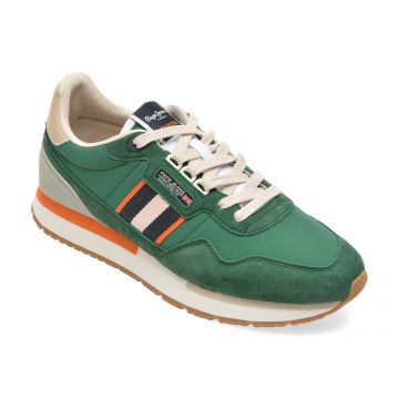 Pantofi sport PEPE JEANS verzi, MS40025, din material textil