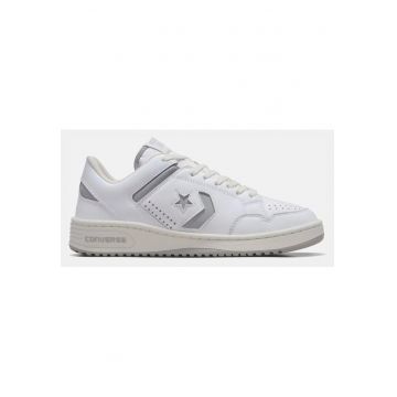 Pantofi unisex din piele cu arma - Alb/Gri