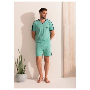 Pijama Barbati Abel Bumbac Jade - Verde
