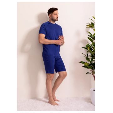 Pijama Scurta Barbati Cameron Micromodal - Albastru