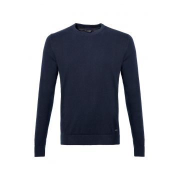 Pulover barbatesc  bumbac/casmir - croiala clasica - bleumarin