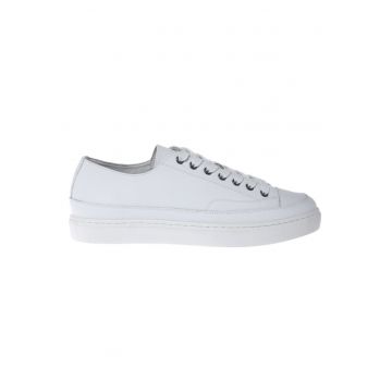 Tenisi low-cut de piele - Alb