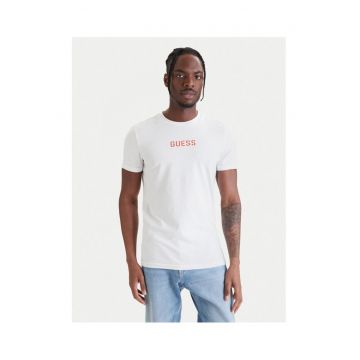 Tricou barbati  bumbac/elastan - alb