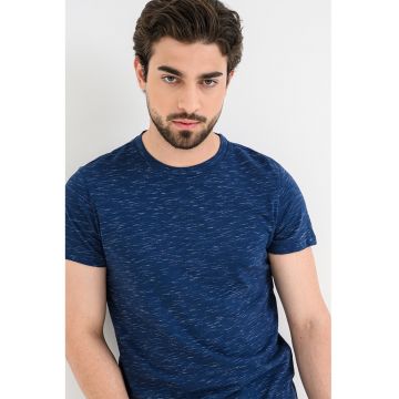 Tricou cu decolteu la baza gatului Aleen - Bleumarin