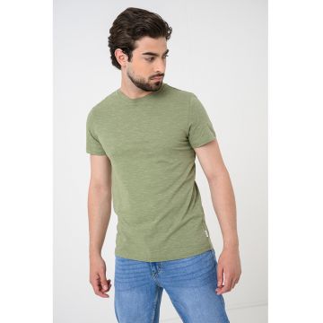 Tricou cu decolteu la baza gatului Aleen - Verde sparanghel