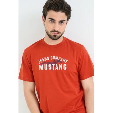 Tricou cu logo Austin - Alb/Caramiziu